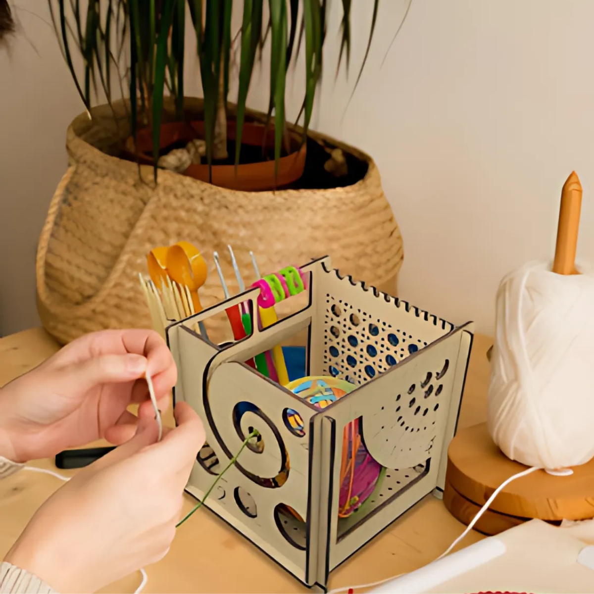 Yarn and Tools Organizer Box