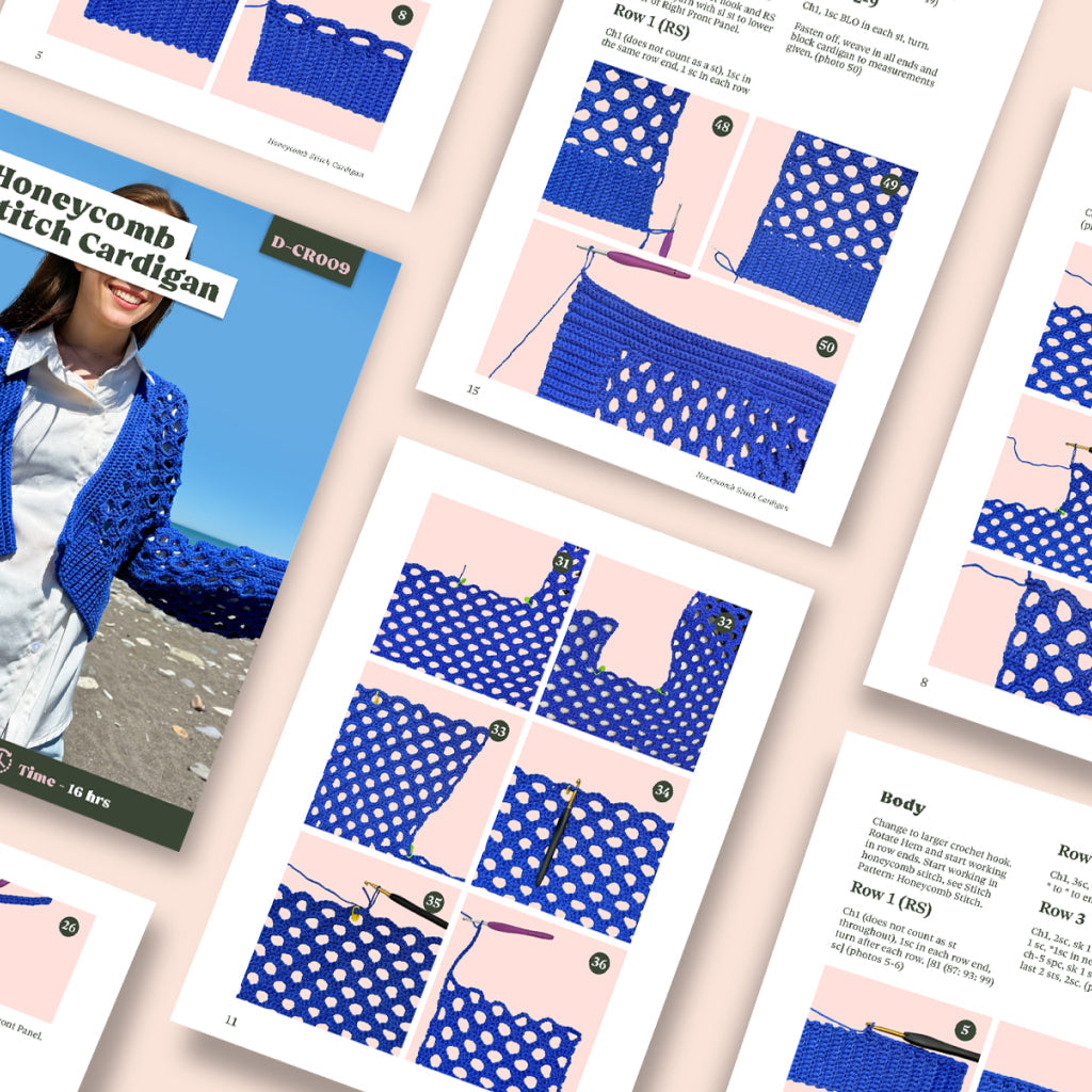 Honeycomb Stitch Cardigan Crochet Pattern