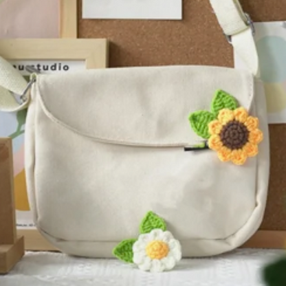 Crochet Flower Brooch Kit 4pcs