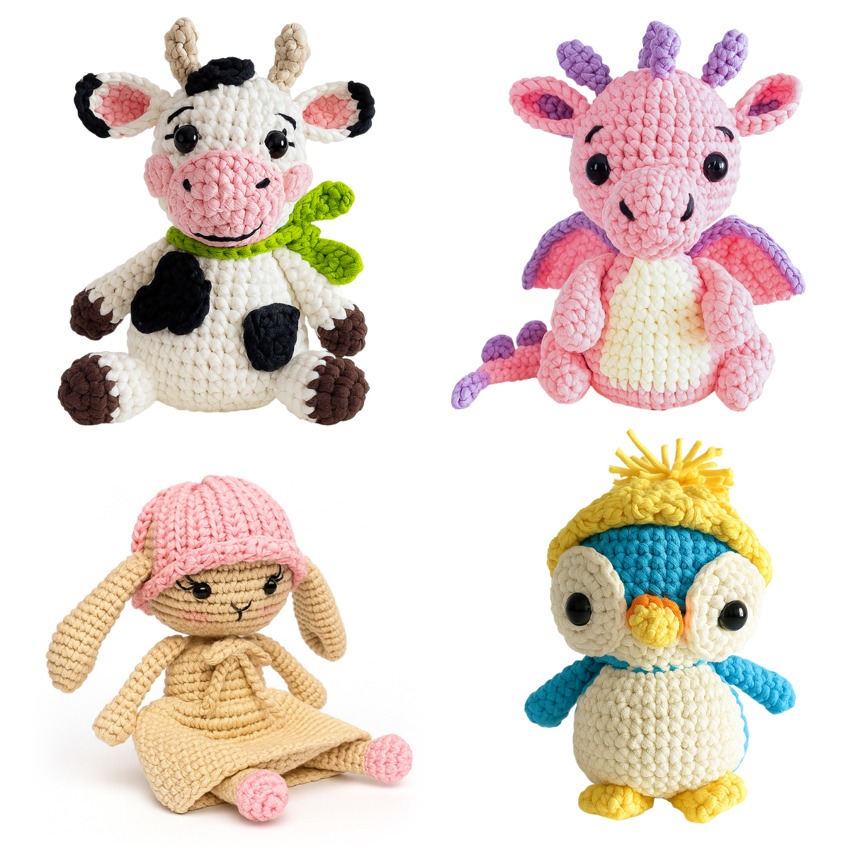 Bundle 1: Frosty The Penguin,Rosie The Bunny,Sparkle The Dragon,Hazel The Cow