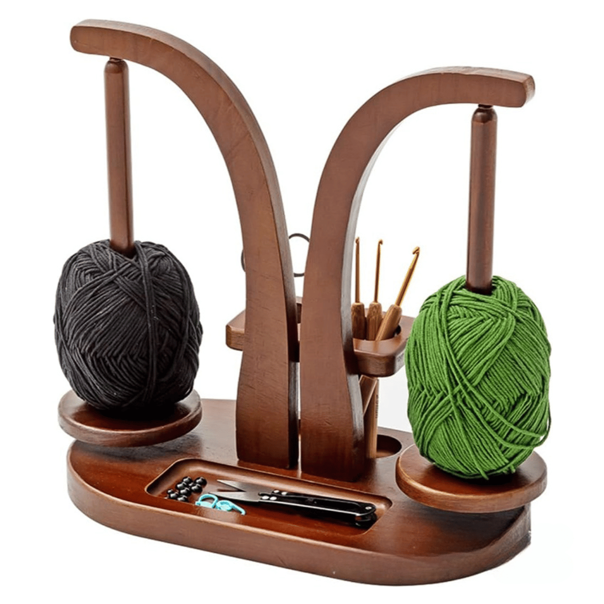 Double Yarn Spinner Stand with Tool Storage – Hooks & Needles INT