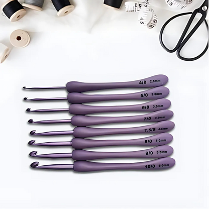 8 Pcs Purple Crochet Hook Set