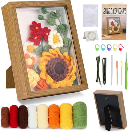 Sunflower Crochet Kit with Frame