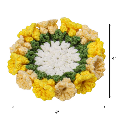 Crochet Flower Coaster Kit 4pcs