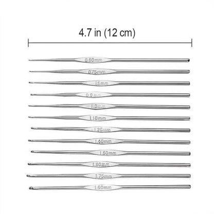 Aluminum Crochet Hooks 12 Pcs
