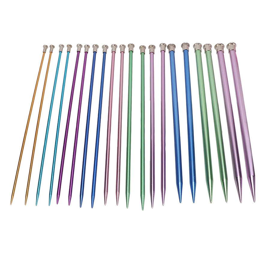 20 Pcs Aluminum Knitting Needle Set
