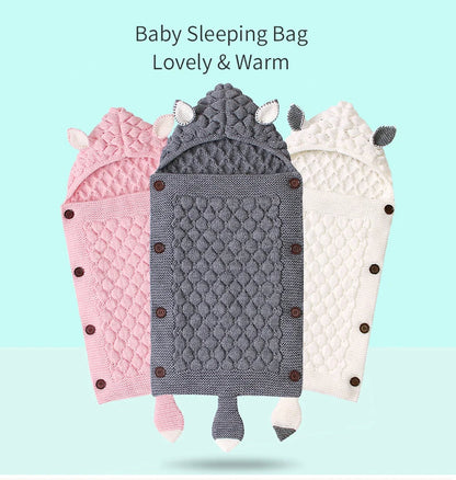 Knitted Baby Sleeping Bag Wrap Blanket (bundle)