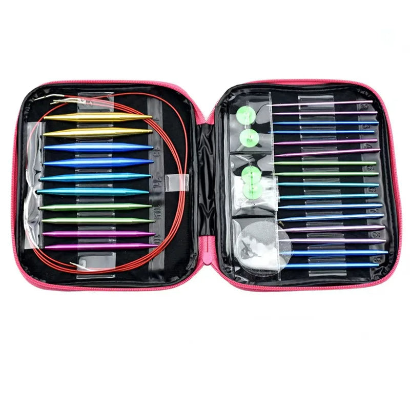 Aluminum Knitting Needle Set with Case