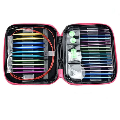 Aluminum Knitting Needle Set with Case