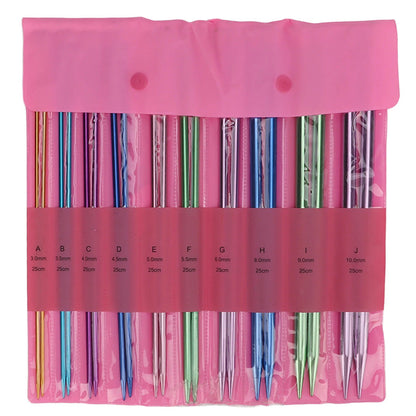 20 Pcs Aluminum Knitting Needle Set