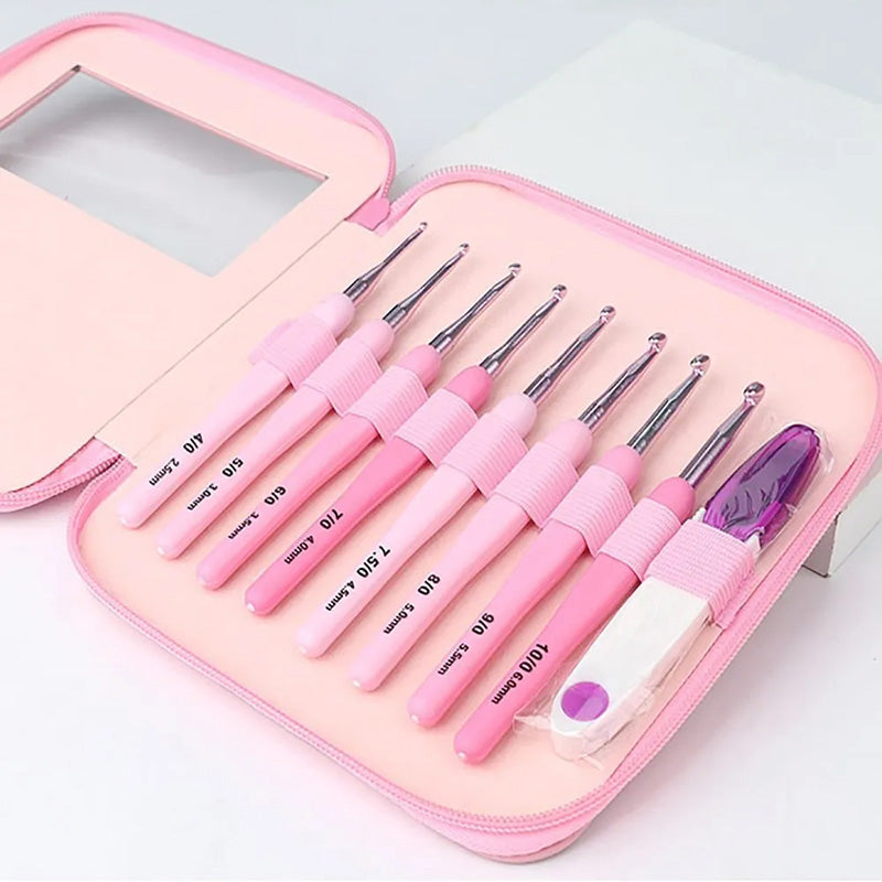 Ergonomic Crochet Hook Set 9 Pcs with Case
