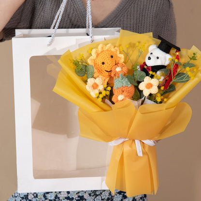 Doctor Bear Graduation Season Crochet Bouquet