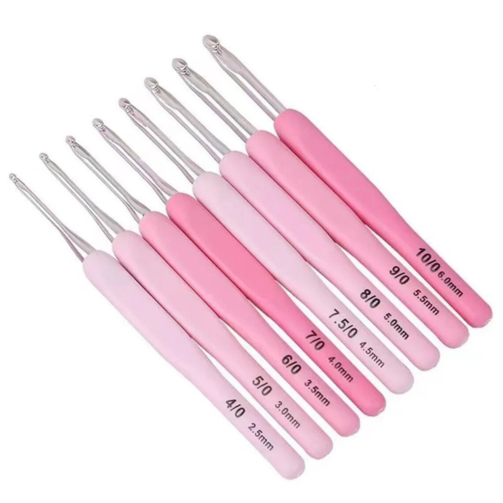Ergonomic Crochet Hook Set 9 Pcs with Case