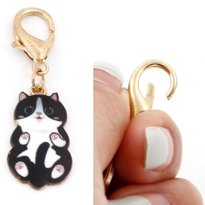 Enamel Cat Shape Stitch Marker Set 6Pcs