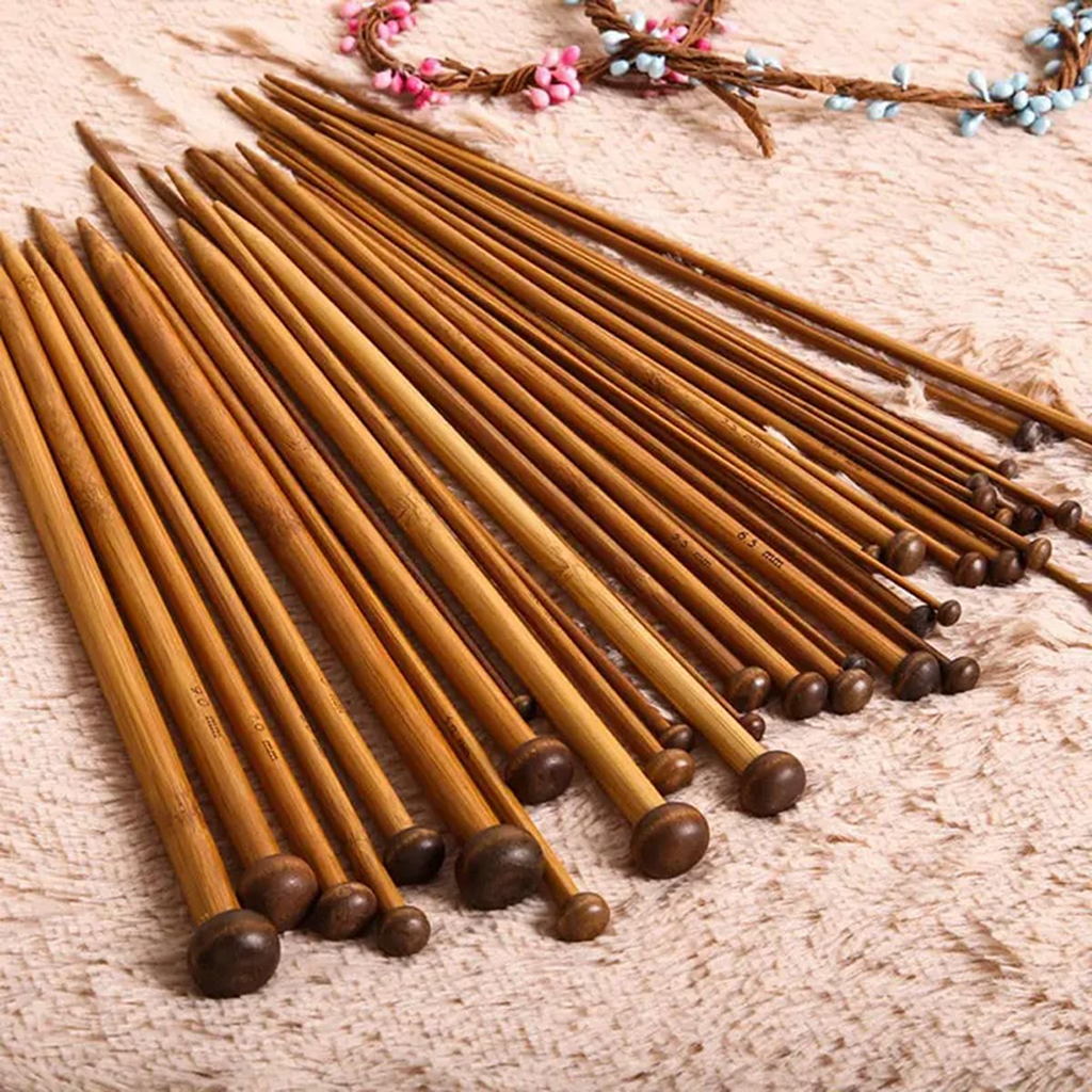 36 Pcs Bamboo Knitting Needles