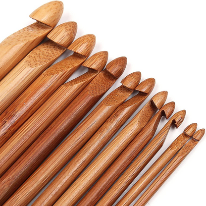 Bamboo Crochet Hooks 12 Pcs