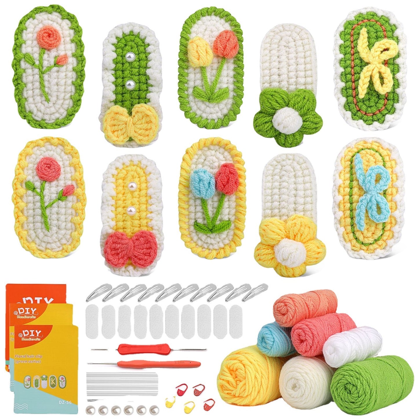 Crochet Hair Clip Kit 10pcs