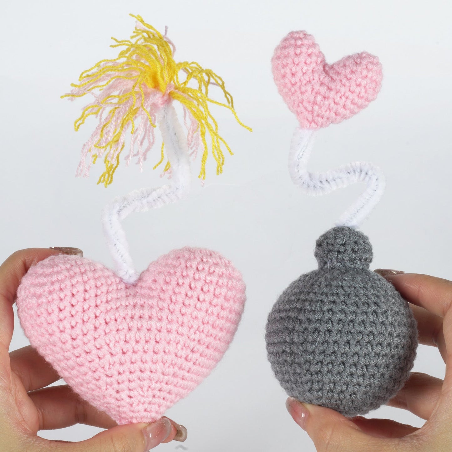 Crochet Heart & Bomb Kit